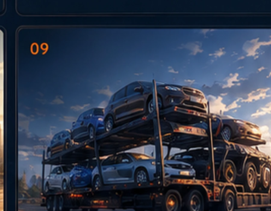 Car hauler transporting vehicles